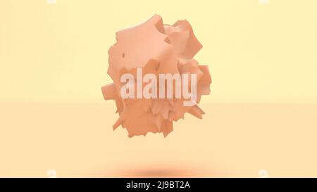 Abstraktes Hautobjekt in Studio 3D Render Stockfoto