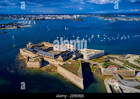 Frankreich, Morbihan (56), Port-Louis, die von Vauban umgebaute Zitadelle von Port-Louis am Eingang zum Hafen von Lorient, Museum der Compagnie des Stockfoto