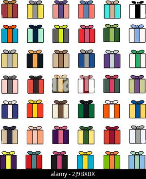 Symbol für bunte Geschenkboxen. Pixel Perfect Einfache Symbole Stock Vektor