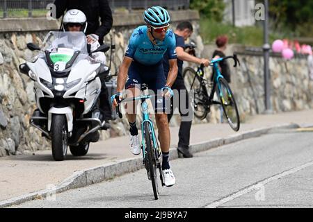 Foto Fabio Ferrari/LaPresse 22 Maggio 2022 Italia Sport cicismo Giro d'Italia 2022 - edizione 105 - tappa 15 - Da Rivarolo Canavese a Cogne Nella foto: NIBALI Vincenzo (ASTANA QAZAQSTAN TEAM) Foto Fabio Ferrari/LaPresse 22. Mai 2022 Italien Sport Radfahren Giro d'Italia 2022 - Ausgabe 105. - Etappe 15 - von Rivarolo Canavese nach Cogne im Bild: NIBALI Vincenzo (ASTANA QAZAQSTAN TEAM)/ PRESSINPHOTO Stockfoto