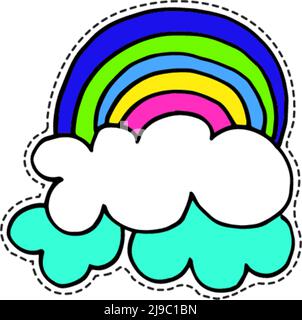 Regenbogen und Wolken, Himmelskapelle oder Ikone Stock Vektor