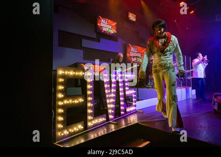 Elvis-Imitator auf dem Las Vegas Strip. Stockfoto