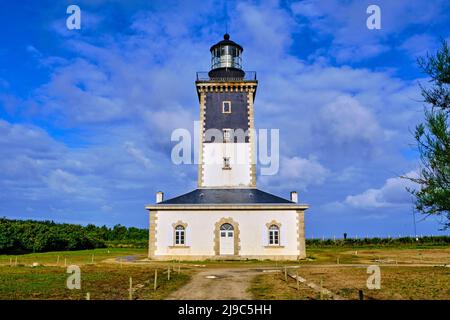 Frankreich, Morbihan, Insel Groix, Leuchtturm Pen Men Stockfoto