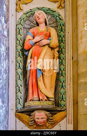 Frankreich, Morbihan (56), Rohan, die Kapelle Notre-Dame-de-Bonne-Encontre aus dem 16.. Jahrhundert am Rande des Nantes-Brest-Kanals Stockfoto