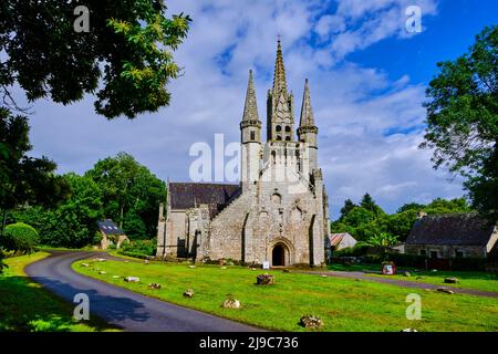 Frankreich, Morbihan (56), Le Faouët, die Saint-Fiacre-Kapelle aus dem 15.. Jahrhundert Stockfoto