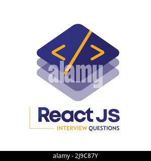 Reagieren JS Interview Frage Logo Stock Vektor