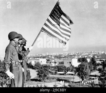 Konferenz in Cascaso, Marokko, mit Blick auf die Villa in Casca, in der Präsident Roosevelt während seiner Konferenz mit Premierminister Churchill von Großbritannien im Januar 1943 wohnte Stockfoto