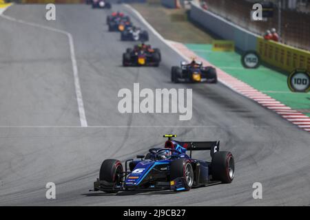 06 SARGEANT Logan (usa), Carlin, Dallara F2, Aktion während des 4.. Rennens der FIA Formel-2-Meisterschaft 2022, auf dem Circuit de Barcelona-Catalunya, vom 20. Bis 22. Mai 2022 in Montmelo, Spanien - Foto: Florent Gooden/DPPI/LiveMedia Stockfoto