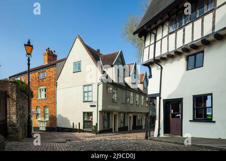 Frühlingsnachmittag auf Elm Hill. Stockfoto