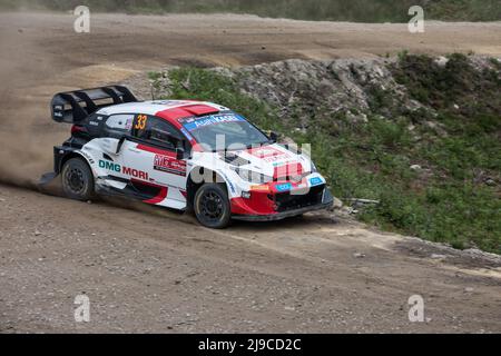 Cabeceiras de Basto, Portugal - 21. Mai 2022: 33 Elfyn EVANS (GBR), Scott MARTIN (GBR), TOYOTA GAZOO RACING WRT, TOYOTA GR YARIS RALLY1 Stockfoto