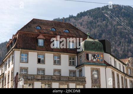 Chur, Schweiz, 11. April 2022 Bau der Kantonsbank grison im Stadtzentrum Stockfoto