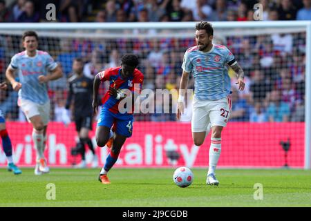 London, Großbritannien. 22.. Mai 2022; Selhurst Park, Crystal Palace, London, England; Premier League Football, Crystal Palace versus Manchester United: Alex Telles of Manchester United Credit: Action Plus Sports Images/Alamy Live News Stockfoto