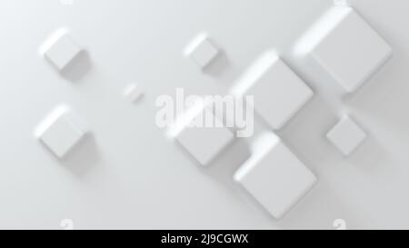 Weißer konvexer Hintergrund aus Anti-Aliased-Geometrie. 3D Rendern Stockfoto