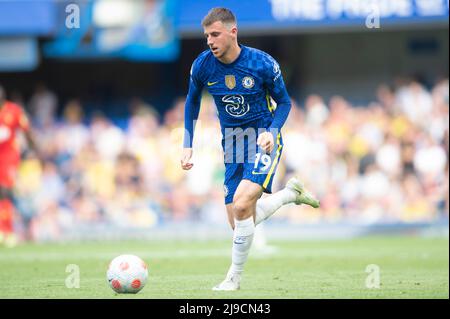 London, Großbritannien. 22.. Mai 2022. Mason Mount of Chelsea während des Premier League-Spiels zwischen Chelsea und Watford in Stamford Bridge, London, England am 22. Mai 2022. Foto von Salvio Calabrese. Nur zur redaktionellen Verwendung, Lizenz für kommerzielle Nutzung erforderlich. Keine Verwendung bei Wetten, Spielen oder Veröffentlichungen einzelner Clubs/Vereine/Spieler. Kredit: UK Sports Pics Ltd/Alamy Live Nachrichten Stockfoto