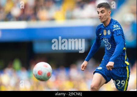 London, Großbritannien. 22.. Mai 2022. Kai Havertz von Chelsea während des Premier League-Spiels zwischen Chelsea und Watford in Stamford Bridge, London, England am 22. Mai 2022. Foto von Salvio Calabrese. Nur zur redaktionellen Verwendung, Lizenz für kommerzielle Nutzung erforderlich. Keine Verwendung bei Wetten, Spielen oder Veröffentlichungen einzelner Clubs/Vereine/Spieler. Kredit: UK Sports Pics Ltd/Alamy Live Nachrichten Stockfoto