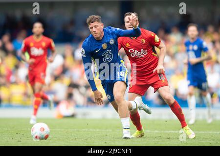 London, Großbritannien. 22.. Mai 2022. Ross Barkley von Chelsea während des Premier League-Spiels zwischen Chelsea und Watford in Stamford Bridge, London, England am 22. Mai 2022. Foto von Salvio Calabrese. Nur zur redaktionellen Verwendung, Lizenz für kommerzielle Nutzung erforderlich. Keine Verwendung bei Wetten, Spielen oder Veröffentlichungen einzelner Clubs/Vereine/Spieler. Kredit: UK Sports Pics Ltd/Alamy Live Nachrichten Stockfoto