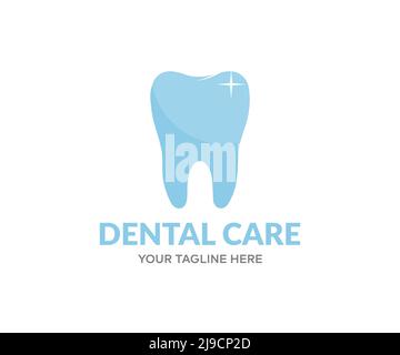 Zahnkonzept, Zahnpflege, Zähne durch gute Hygiene geschützt, Produkte und Dental-Logo-Design. Vektordesign für Mundpflege- und Hygieneprodukte. Stock Vektor