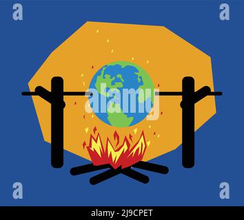 Clipart zur globalen Erwärmung Stock Vektor