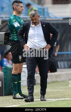 Ferrara, Italien. 22.. Mai 2022. Alessandro Spugna Trainer von AS Roma beim Fußballspiel Juventus gegen Roma, im Paolo Mazza Stadium, in Ferrara, Italien, am 22. Mai 2022. (Foto: AllShotLive/Sipa USA) Quelle: SIPA USA/Alamy Live News Stockfoto