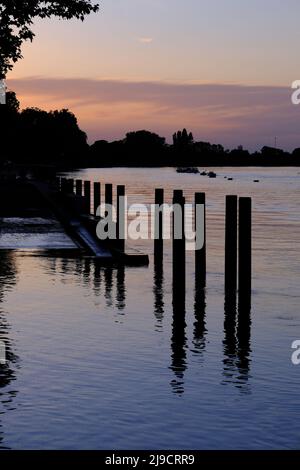 Thamaes River by Putney Bridge, Putney, London, Großbritannien Stockfoto