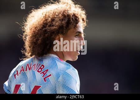 LONDON, GROSSBRITANNIEN. MAI 22. Hannibal Mejbri von Manchester United schaut am Sonntag, den 22.. Mai 2022, beim Premier League-Spiel zwischen Crystal Palace und Manchester United im Selhurst Park, London, auf. (Kredit: Federico Maranesi | MI Nachrichten) Kredit: MI Nachrichten & Sport /Alamy Live Nachrichten Stockfoto