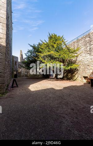 Innenraum des Schlosses Craigmillar. Ein Teil von Outlander wurde hier gedreht. Edinburgh, Schottland, Großbritannien Stockfoto