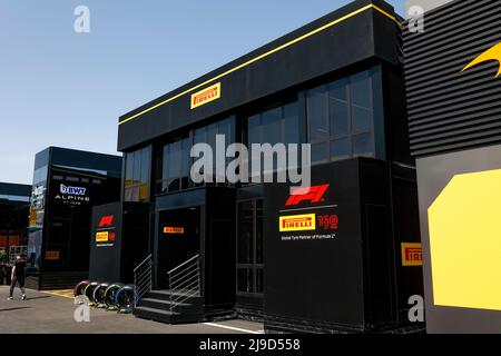 F1 Wohnmobil während der Formel 1 Pirelli Grand Premio de Espana 2022, 6. Runde der FIA Formel-1-Weltmeisterschaft 2022, auf dem Circuit de Barcelona-Catalunya, vom 20. Bis 22. Mai 2022 in Montmelo, Spanien - Foto DPPI Stockfoto