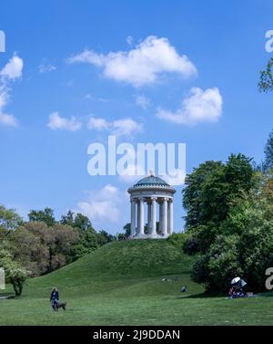Der Monopteros-Tempel, englischer Garten, München, Bayern, Deutschland Stockfoto