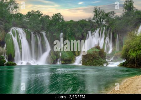 Kravica Wasserfall, Herzegowina-Neretva, Bosnien und Herzegowina, Europa Stockfoto