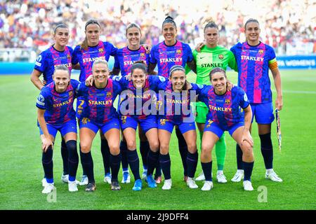 Turin, Italien. 21., Mai 2022. Der Start-11 von Barcelona vor dem UEFA Women’s Champions League-Finale zwischen Barcelona und Olympique Lyon im Juventus-Stadion in Turin. (Bildnachweis: Gonzales Photo - Tommaso Fimiano). Stockfoto