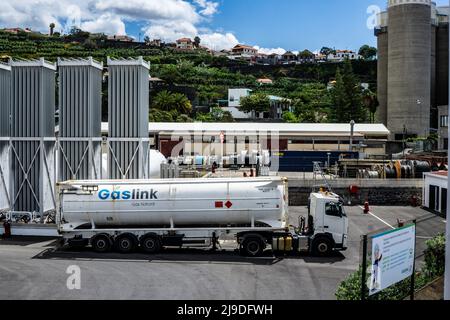 The Gaslink, Erdgas-Terminal A Grupo Sousa Company, in Madeira. Stockfoto