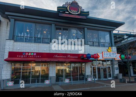 Rosemont, IL - 23. APRIL 2022: Fassade und Eingang der Zuckerfabrik Stockfoto