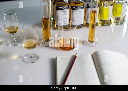 Malt Whisky mischen. Stockfoto