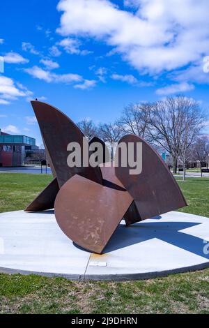 Rolf Nolden, Space in Time I, 2004, Stahlskulptur, Flint Institute of Arts, Mighigan, USA Stockfoto