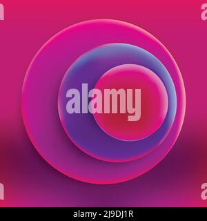 Abstrakter Vektorhintergrund, Bildschirmhintergrund. Lila rosa blauer Kreis Stock Vektor