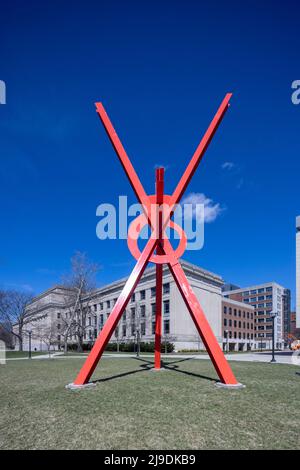 Orion, 2006, lackierter Stahl, von Mark di Suvero, Ann Arbor, Michigan, USA Stockfoto