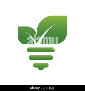 Eco Green Energy Konzept, Pflanze wächst in Glühbirne Stock Vektor