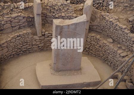 Gobeklitepe der älteste Tempel der Welt. Gobekli Tepe ist ein UNESCO-Weltkulturerbe. Stockfoto