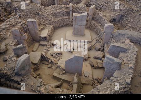 Gobeklitepe der älteste Tempel der Welt. Gobekli Tepe ist ein UNESCO-Weltkulturerbe. Stockfoto