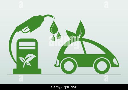 Internationaler Biodiesel-Tag.10. August.für Ökologie und Umwelt helfen der Welt mit umweltfreundlichen Ideen,Vektor-Illustration Stock Vektor