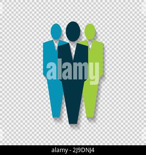 Office People Icon, drei Männer in Anzügen. Stock Vektor