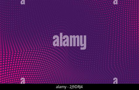 Abstrakter Vektor-Hintergrund-Flieder-Wellen-Halbton Stock Vektor