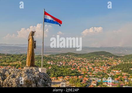 Sinj Panoramaaussicht Stockfoto