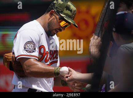 BALTIMORE, MD - MAI 22: Während eines MLB-Spiels zwischen den Baltimore Orioles und den Tampa Bay Rays, am 22. Mai 2022, im Orioles Park in Camden Yards, in Baltimore, Maryland. (Foto von Tony Quinn/SipaUSA) Stockfoto
