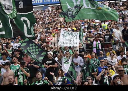 Reggio Emilia, Italien. 22.. Mai 2022. Unterstützer (Sassuolo) Während der italienischen Serie Ein Spiel zwischen Sassuolo 0-3 Mailand im Mapei Stadium am 22. Mai 2022 in Reggio Emilia, Italien. (Foto von Maurizio Borsari/AFLO) Stockfoto