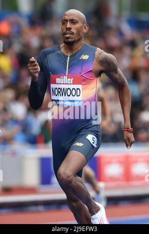 Vernon Norwood (USA) belegt 45,53 beim Birmingham Diamond League Meeting am Samstag, den 21. Mai 2022 in Birmingham den vierten Platz in 400 m Höhe. Vereinigtes Königreich. (Jiro Mochizuki/Bild des Sports) Stockfoto