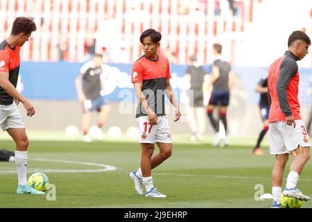 Pamplona, Spanien. 22.. Mai 2022. Takefusa Kubo (Mallorca) Fußball: Spanisches Spiel 'La Liga Santander' zwischen CA Osasuna 0-2 RCD Mallorca im Estadio El Sadar in Pamplona, Spanien. Quelle: Mutsu Kawamori/AFLO/Alamy Live News Stockfoto