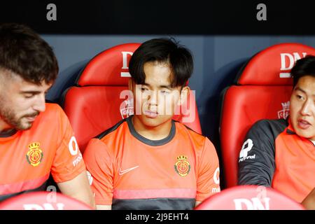 Pamplona, Spanien. 22.. Mai 2022. Takefusa Kubo (Mallorca) Fußball: Spanisches Spiel 'La Liga Santander' zwischen CA Osasuna 0-2 RCD Mallorca im Estadio El Sadar in Pamplona, Spanien. Quelle: Mutsu Kawamori/AFLO/Alamy Live News Stockfoto