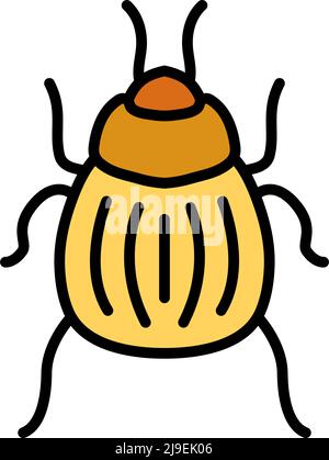 Symbol Des Colorado Beetle. Editierbare Fett Formatigte Kontur Mit Farbfüllungsdesign. Vektorgrafik. Stock Vektor