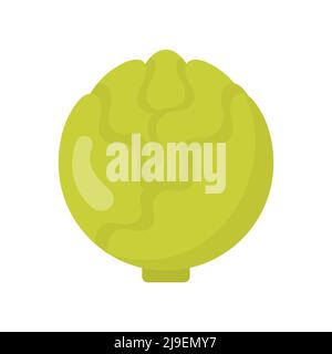 Niedliches Kohlgemüse, isolierte bunte Vektor-Ikone Stock Vektor